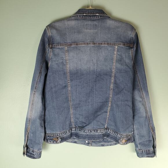 Market & Spruce Womens Denim Front Button Up Jean Jacket Size Large - Picture 2 of 6